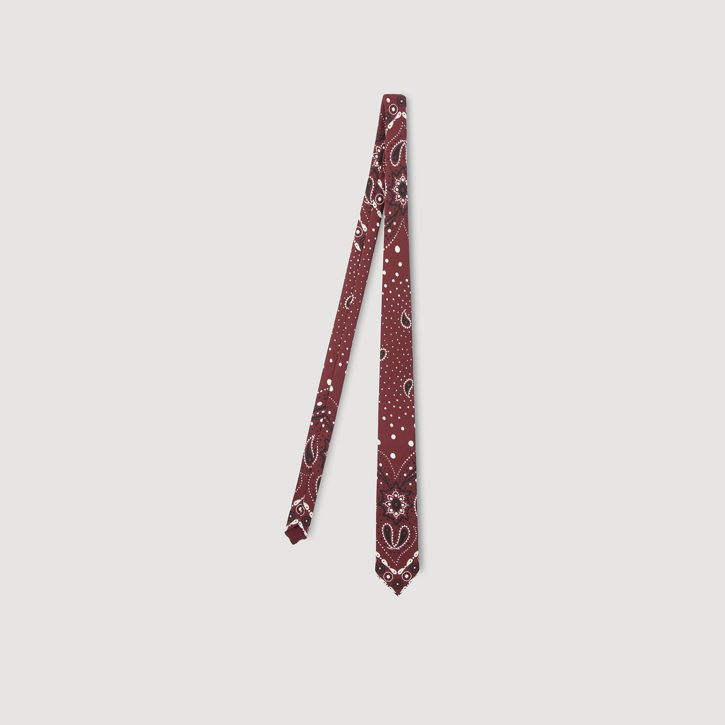 Sandro Silk paisley print tie Bordeaux