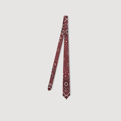 Sandro Silk paisley print tie Bordeaux