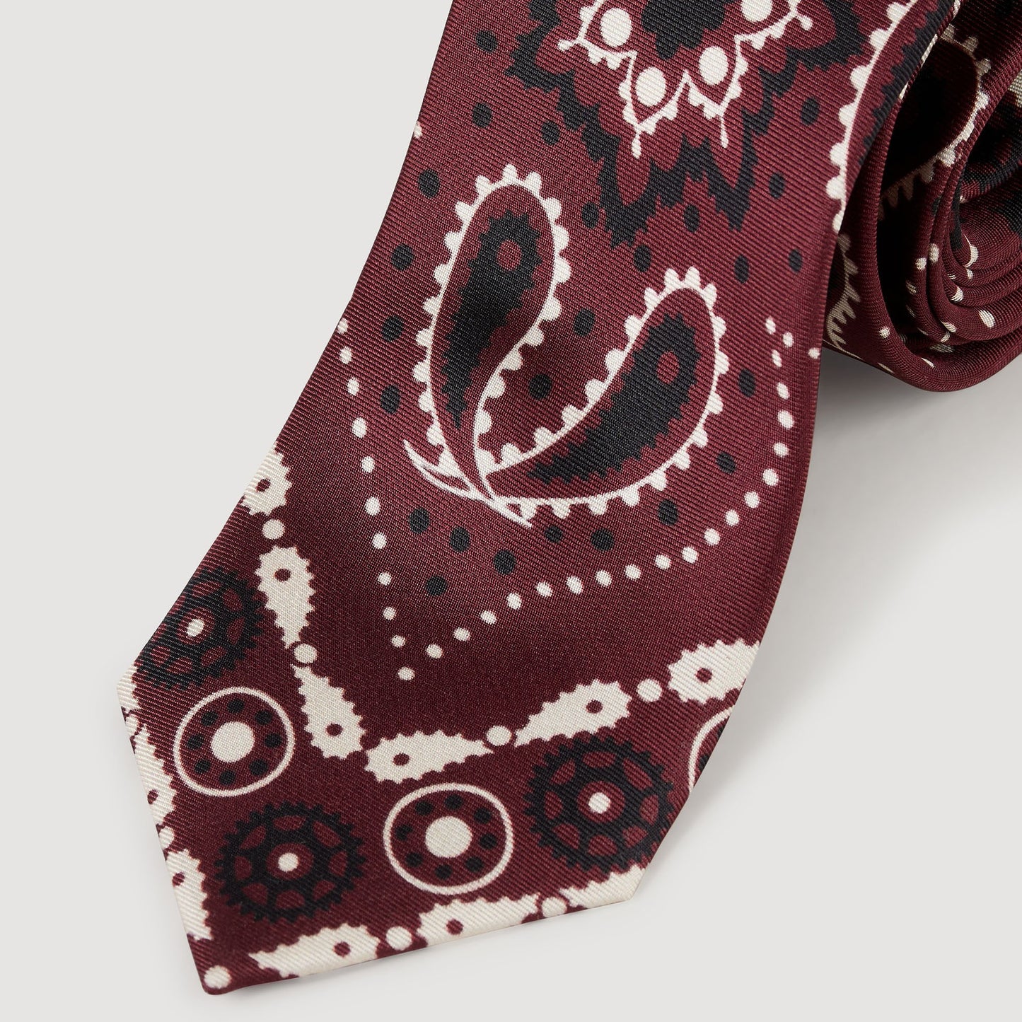 Sandro Silk paisley print tie Bordeaux