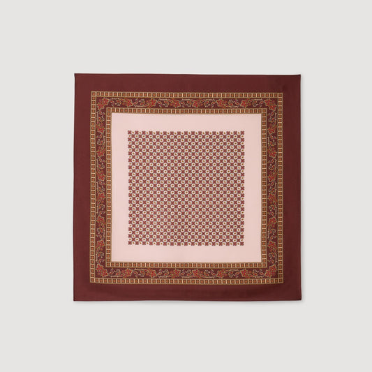 Sandro Placed print scarf Nude / Bordeaux
