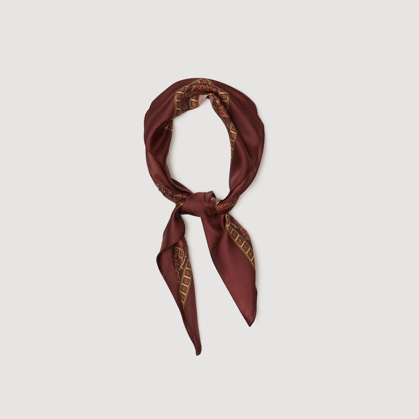 Sandro Placed print scarf Nude / Bordeaux