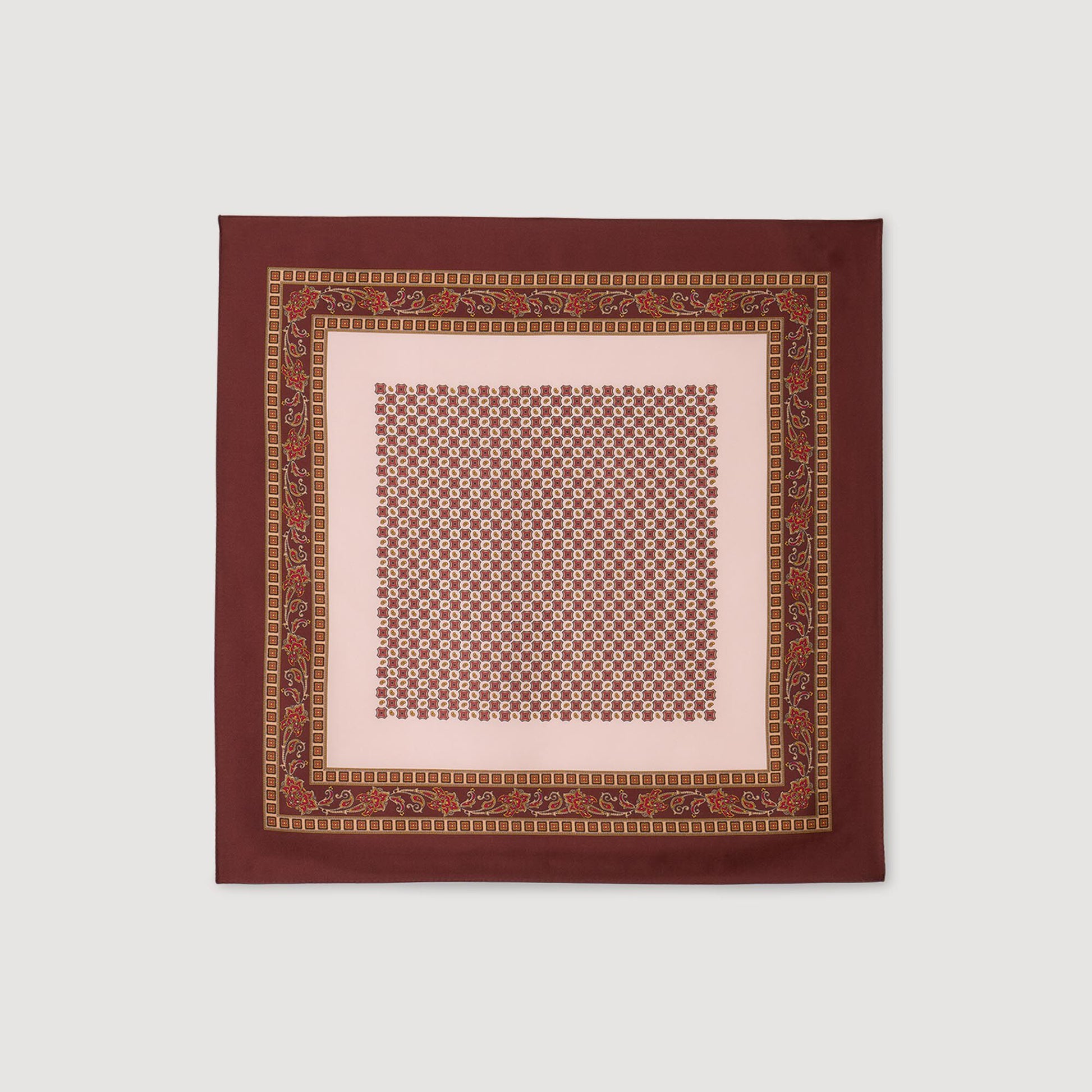 Sandro Placed print scarf Nude / Bordeaux