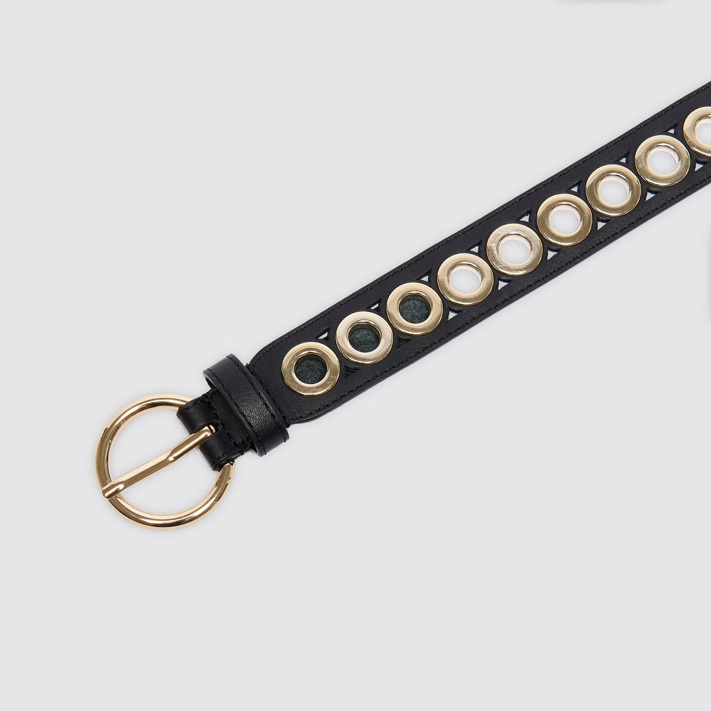 Sandro Belt with round buckle and eyelets Black