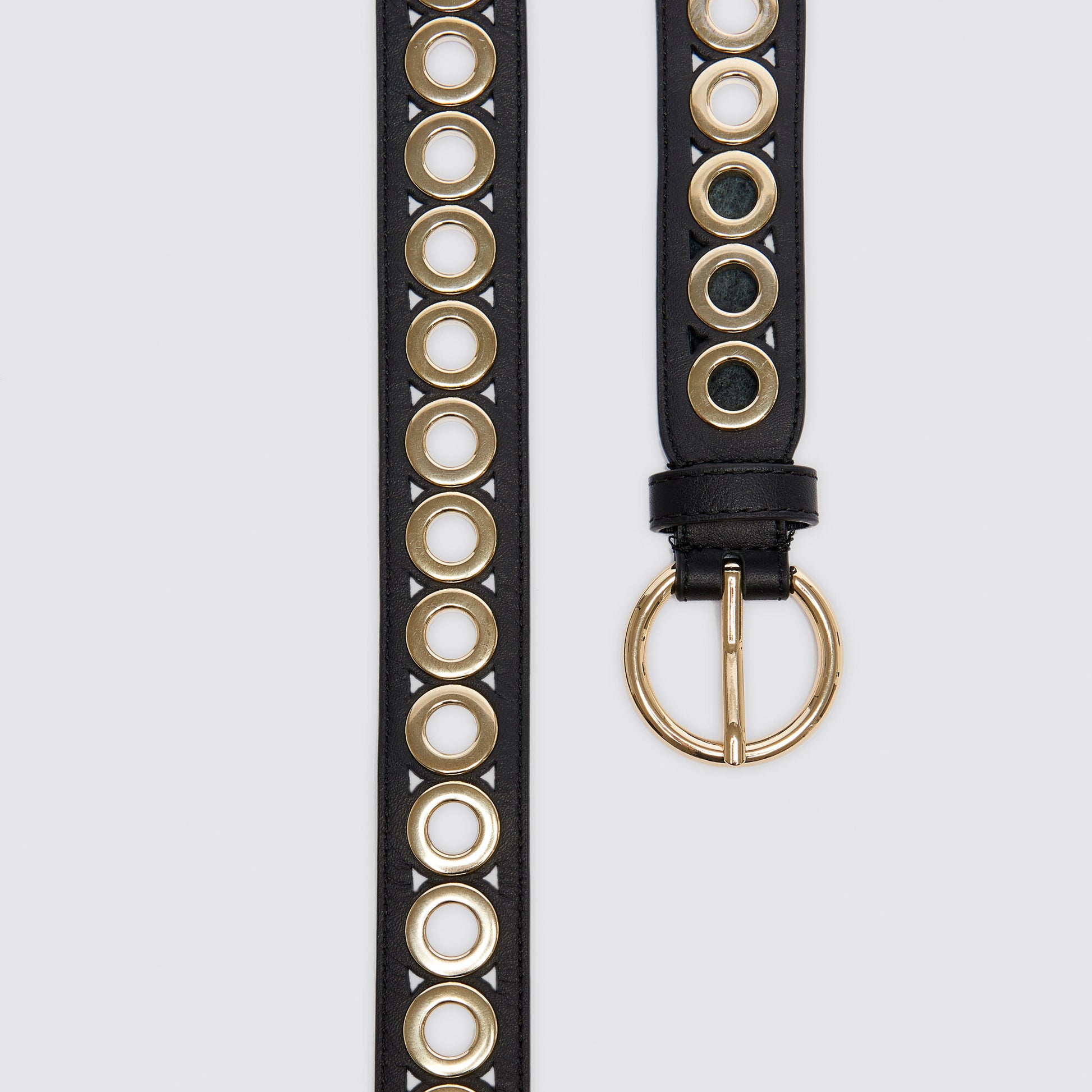 Sandro Belt with round buckle and eyelets Black