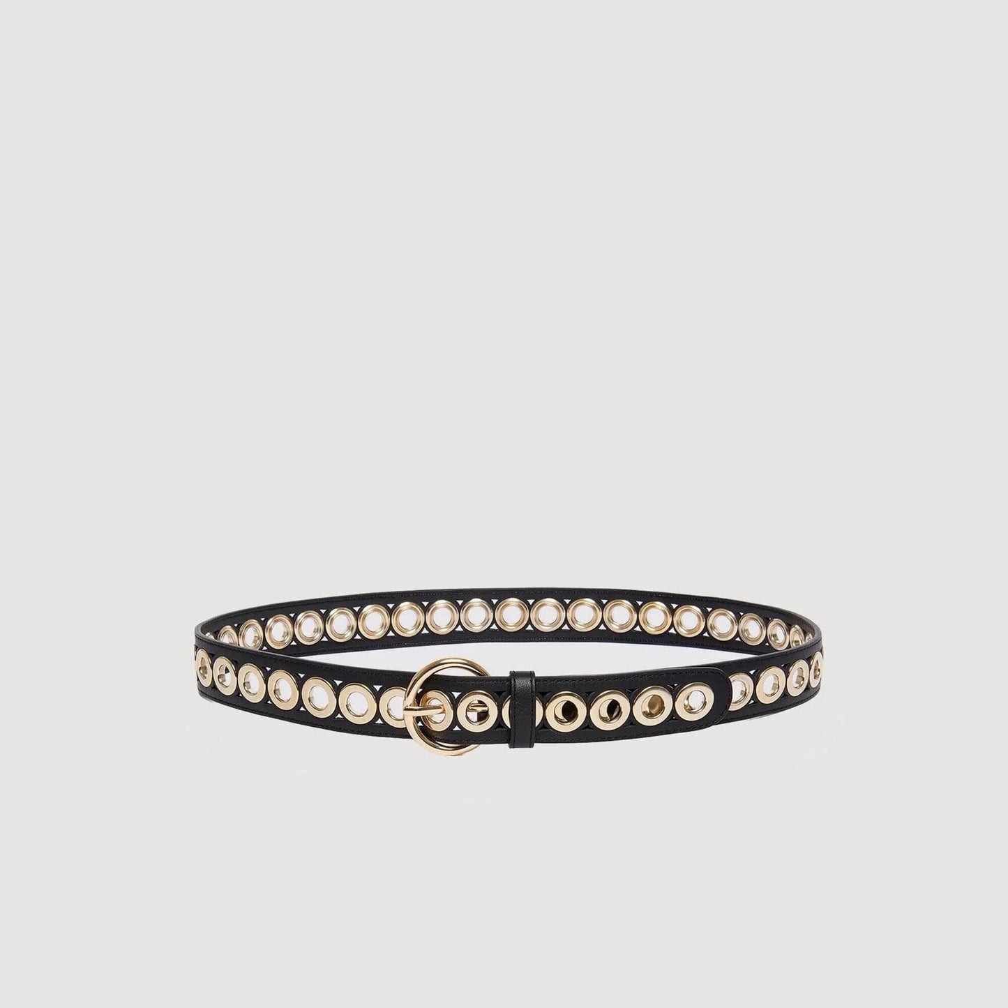 Sandro Belt with round buckle and eyelets Black