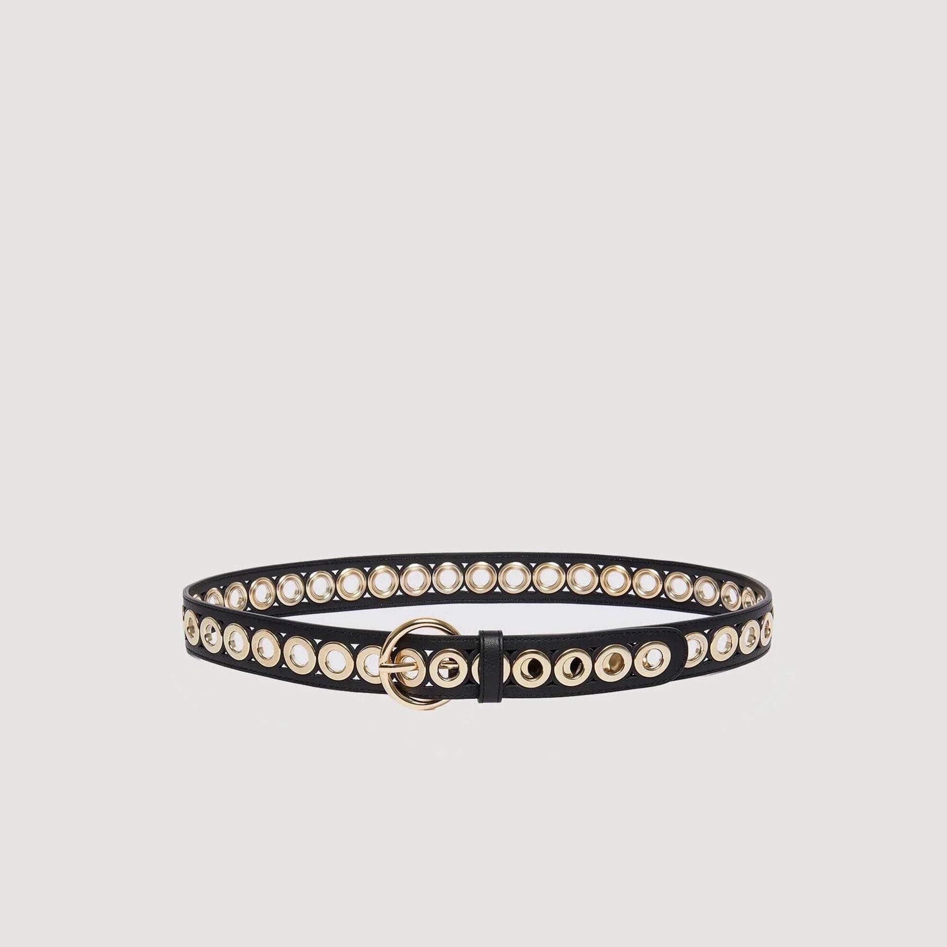 Sandro Belt with round buckle and eyelets Black