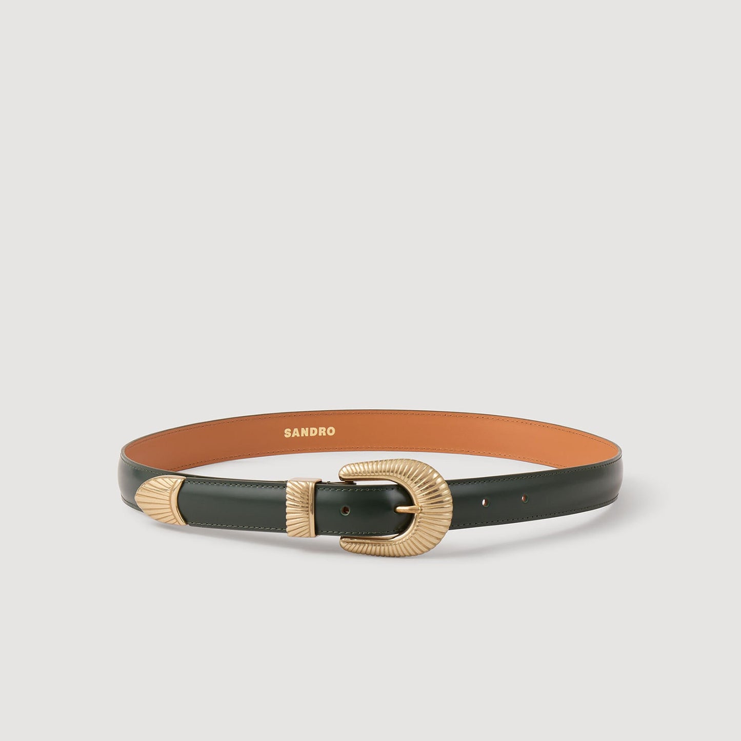 Sandro Leather belt Bottle Green
