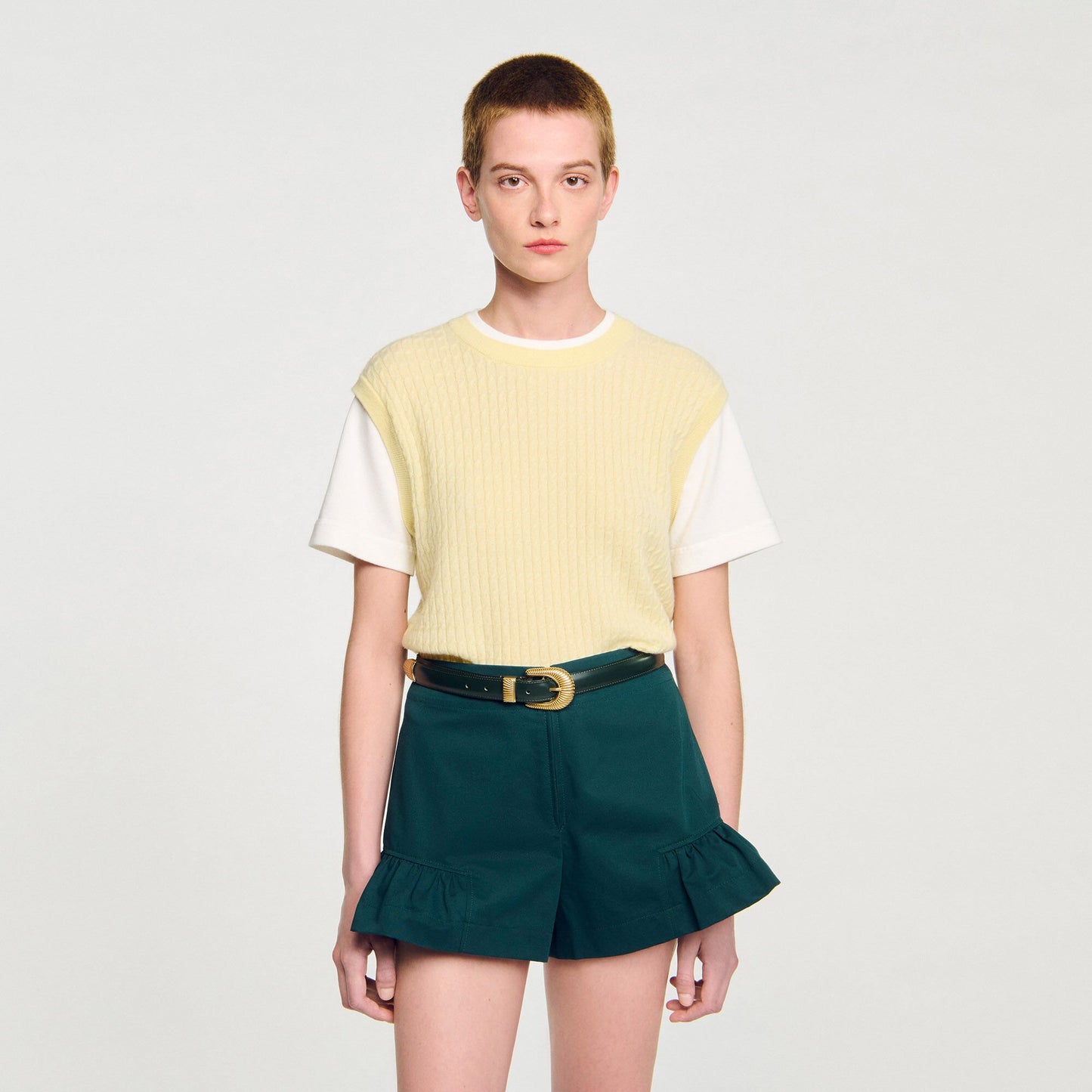 Sandro Leather belt Bottle Green