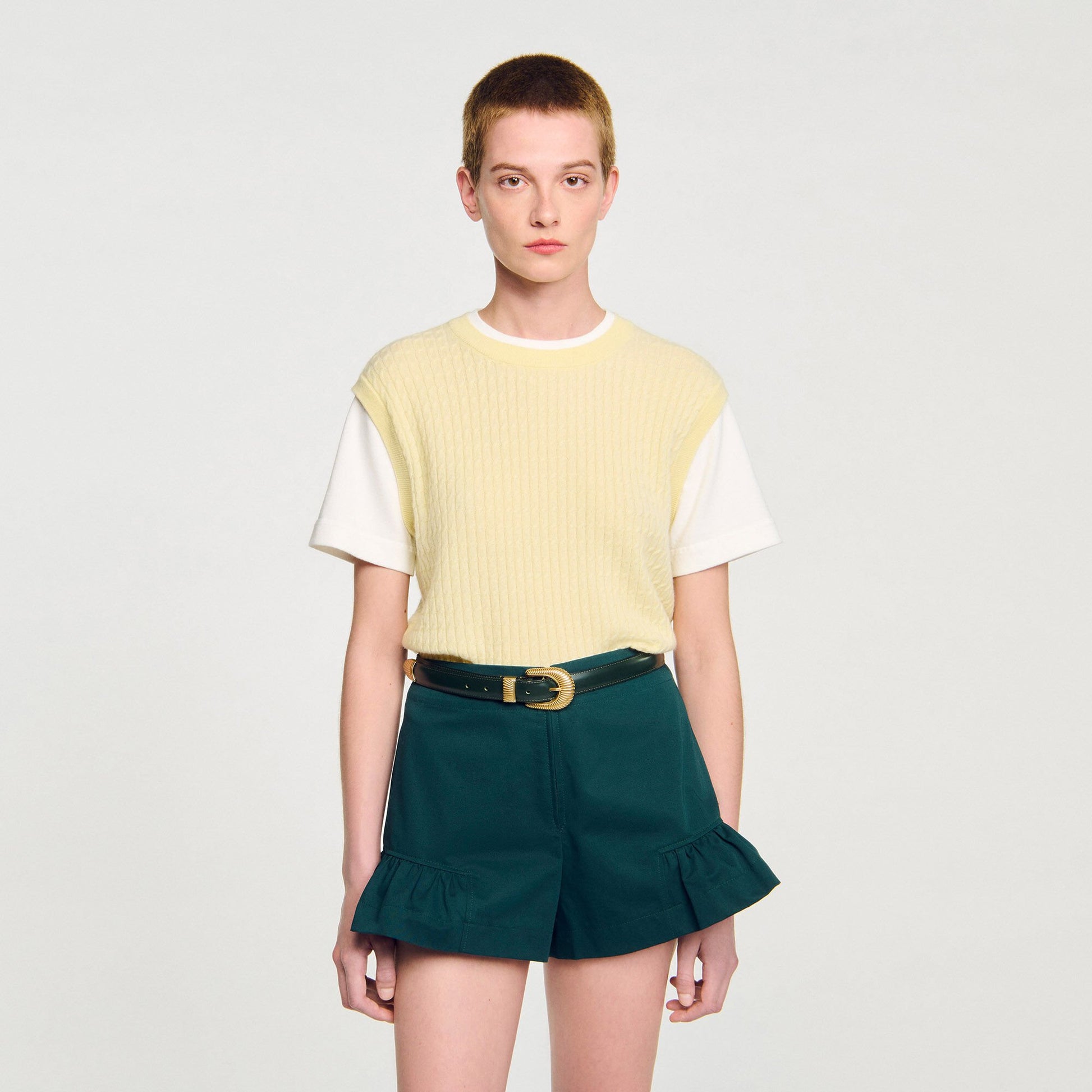 Sandro Leather belt Bottle Green