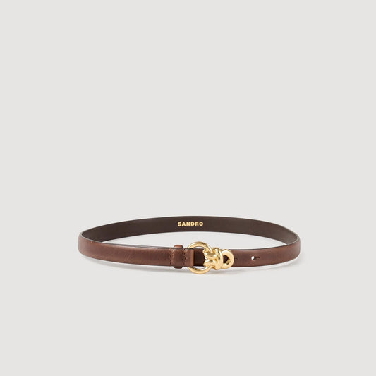 Sandro Slim leather belt Brown