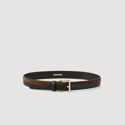 Sandro Two-tone leather belt Brown / Black