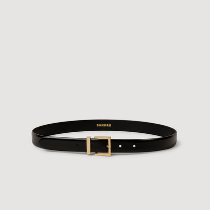 Sandro Smooth leather belt Black