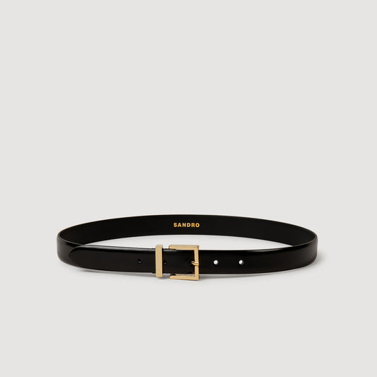 Sandro Smooth leather belt Black