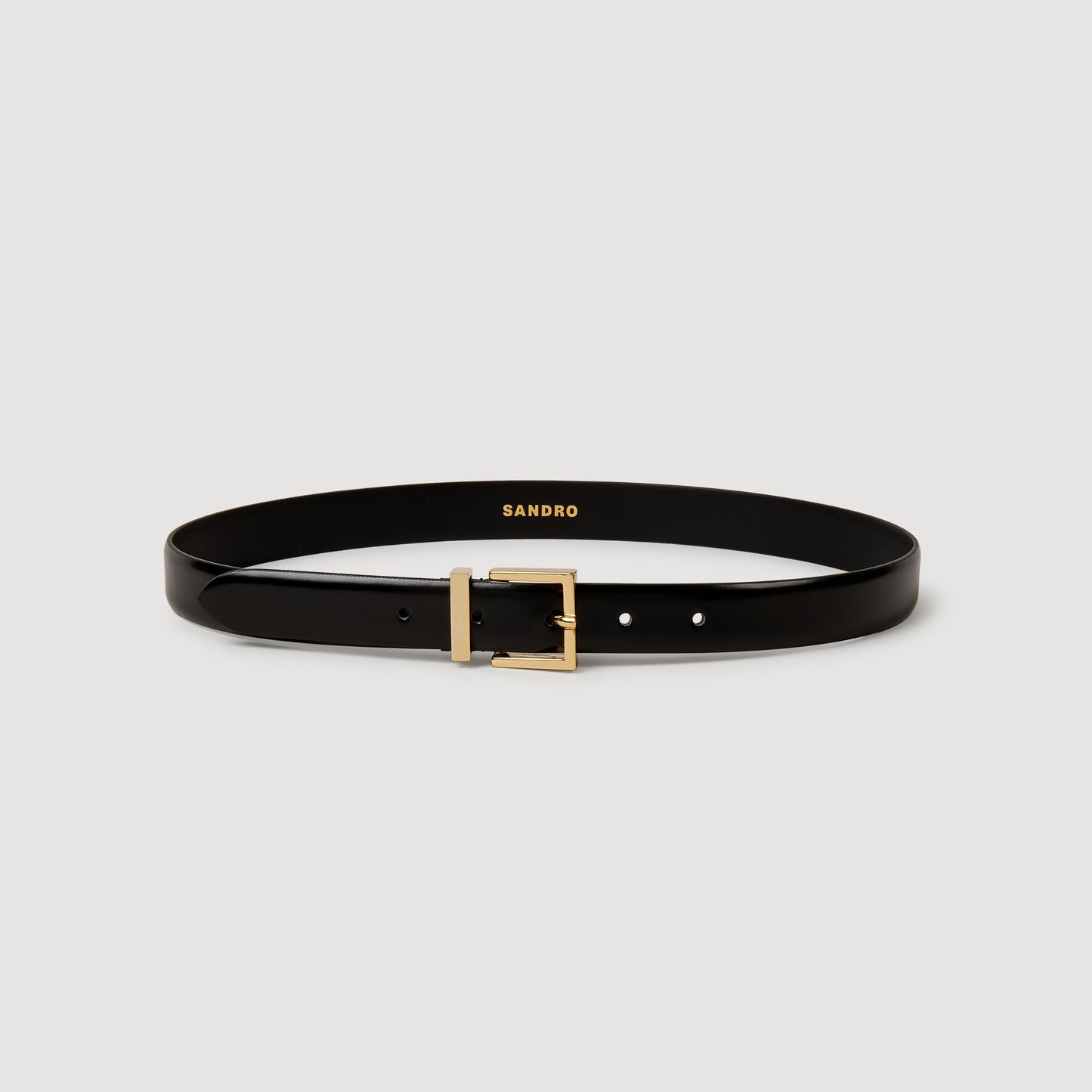 Sandro Smooth leather belt Black