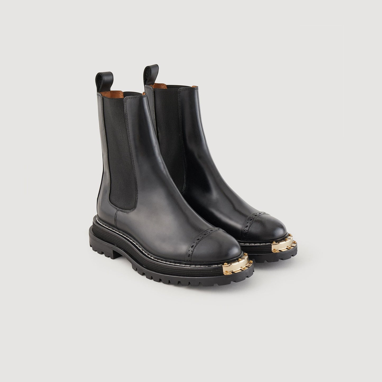 Sandro Ankle boots with notched sole Black