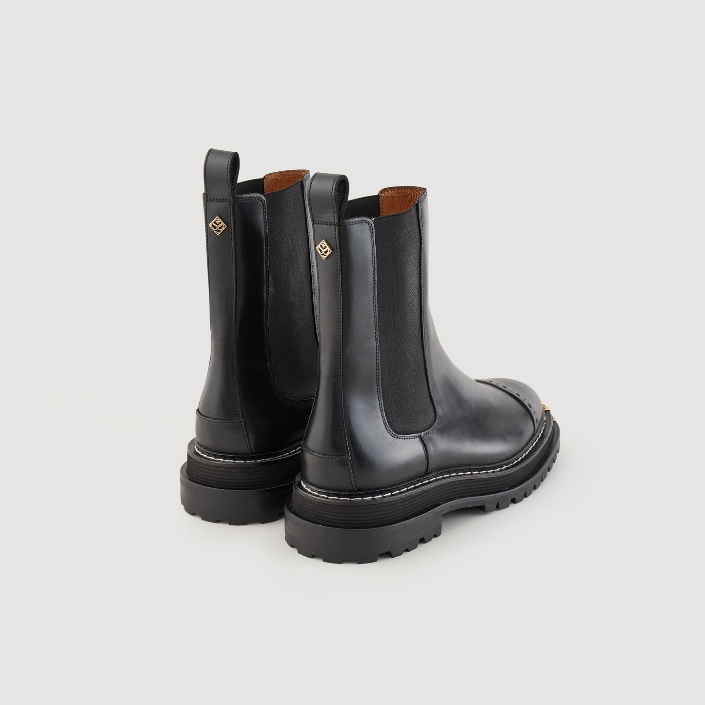 Sandro Ankle boots with notched sole Black