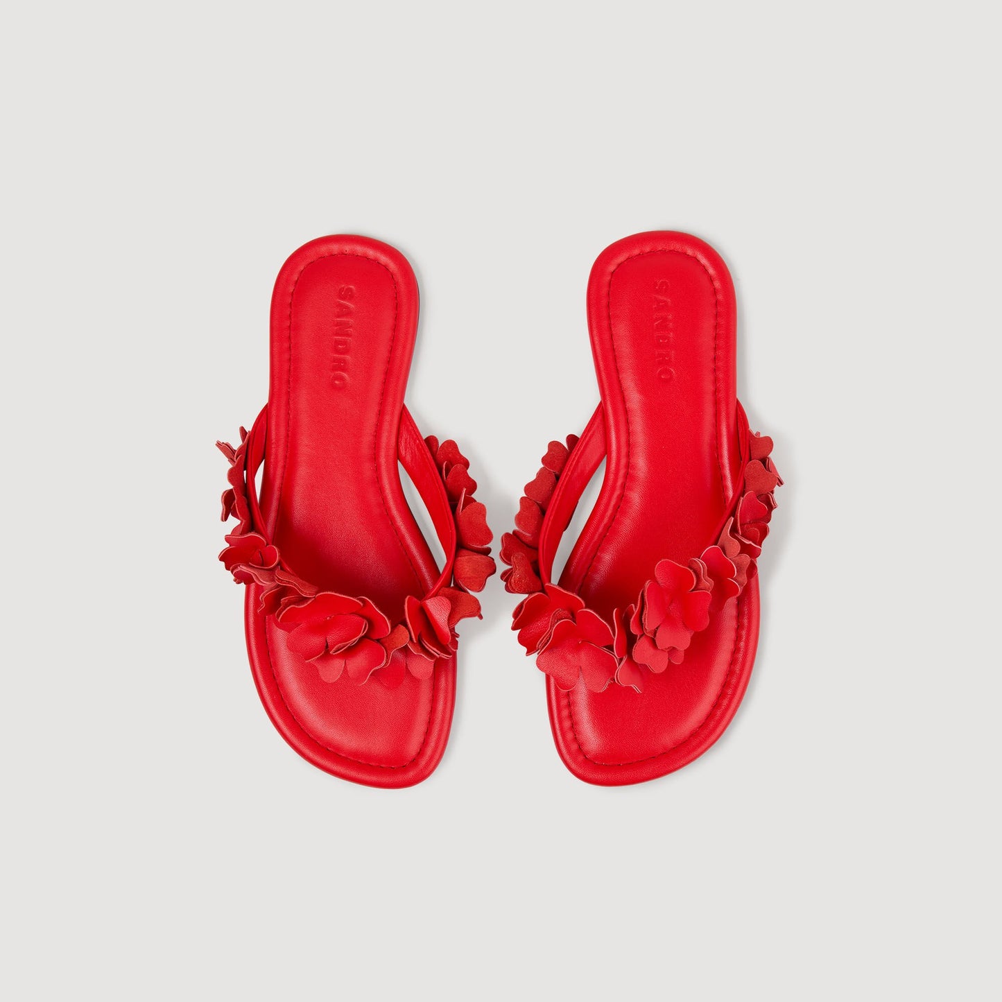 Sandro Floral leather sandals Orange