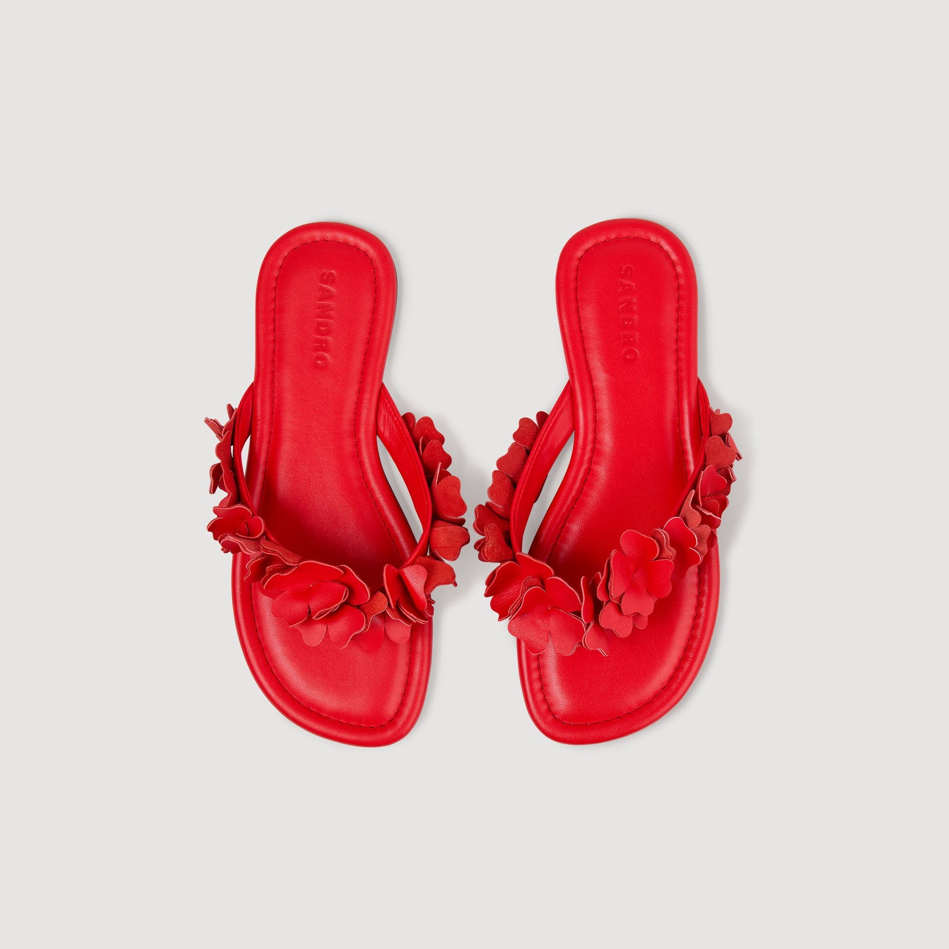 Sandro Floral leather sandals Orange