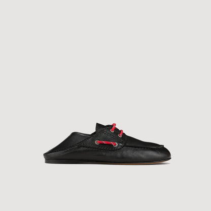 Sandro Leather boat shoe loafers Black