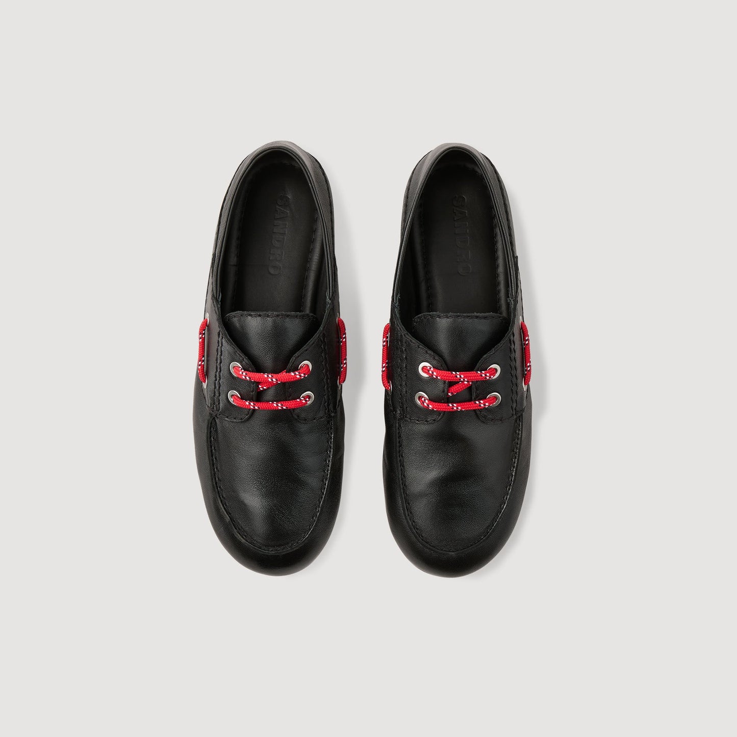 Sandro Leather boat shoe loafers Black