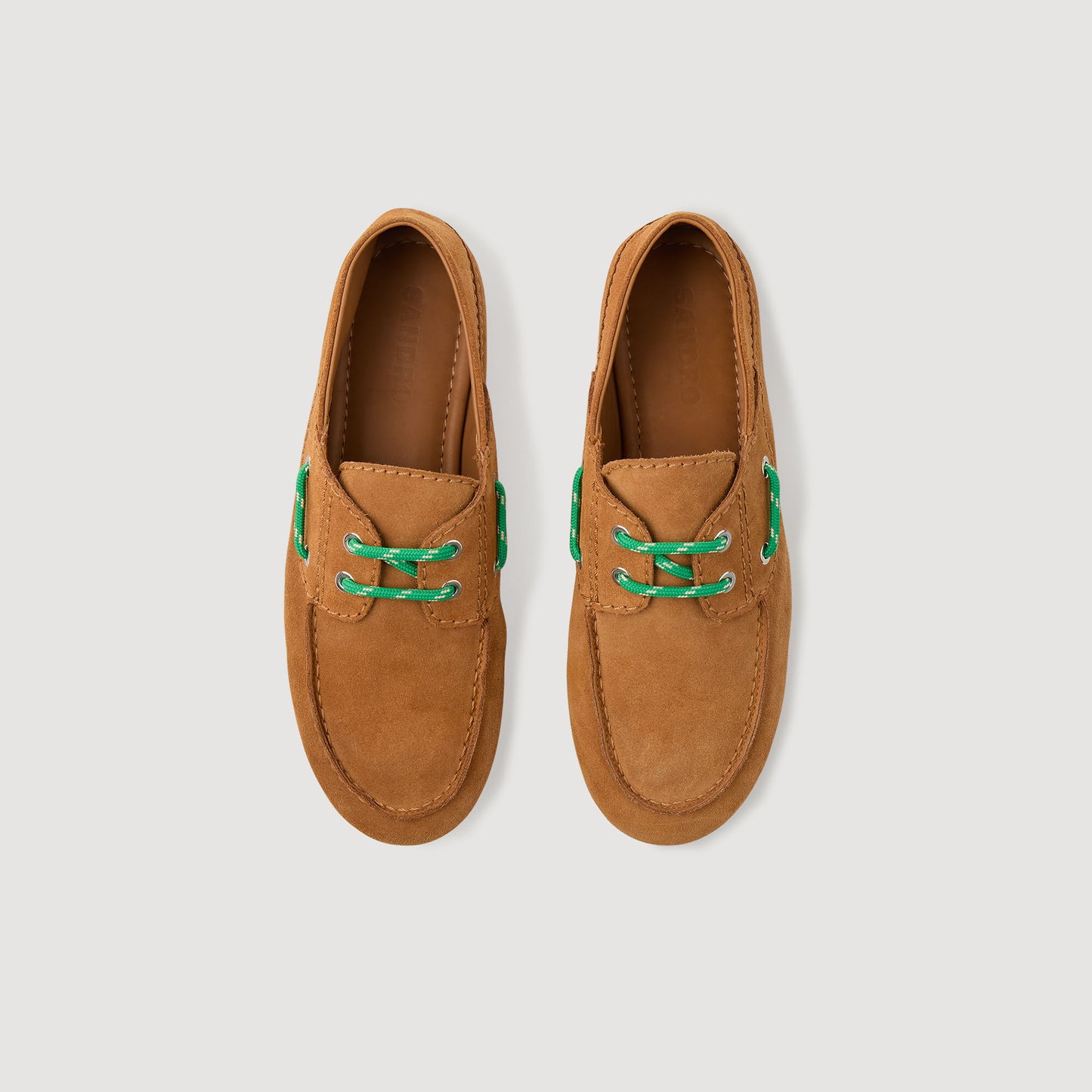 Sandro Suede boat shoe loafers Camel