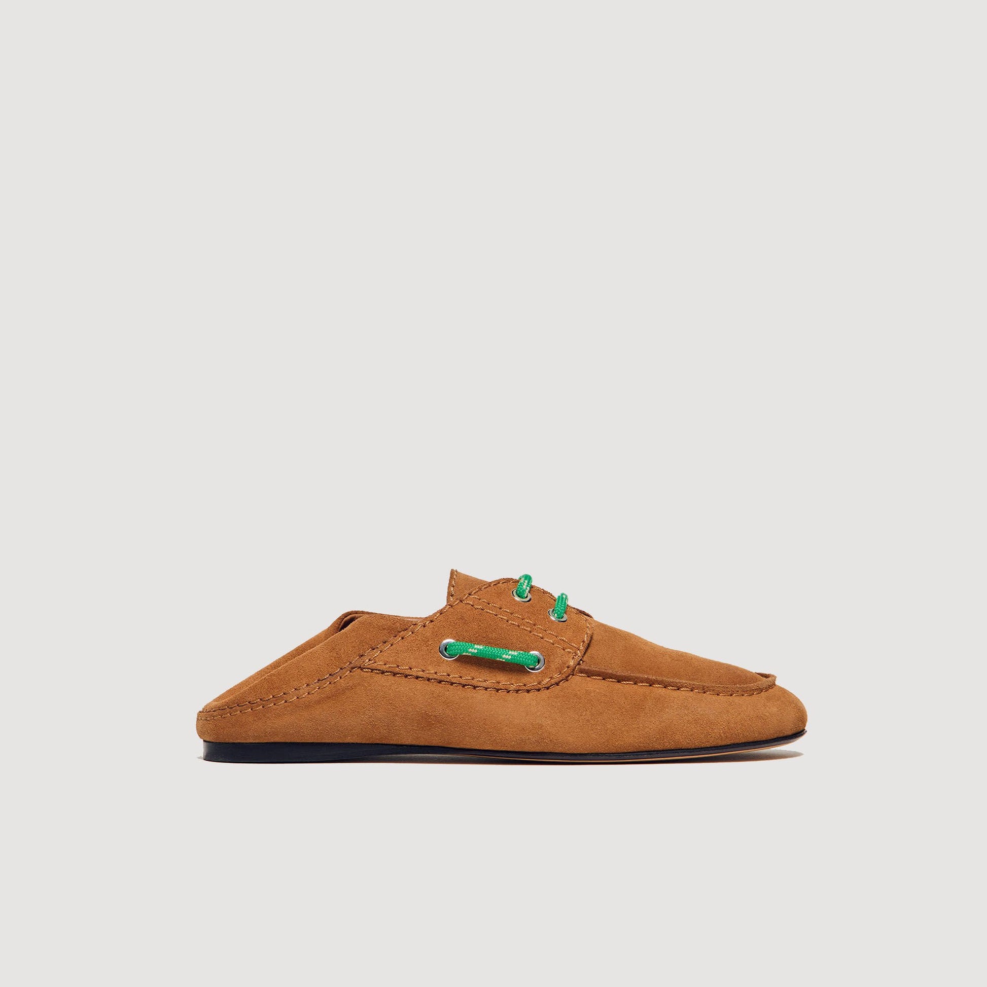 Sandro Suede boat shoe loafers Camel
