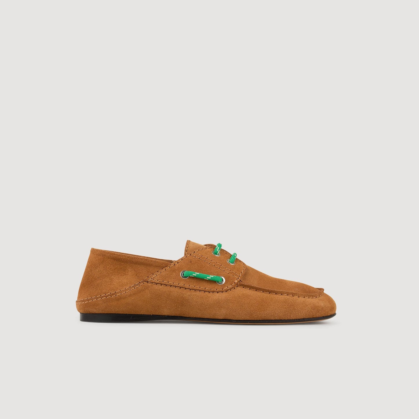 Sandro Suede boat shoe loafers Camel