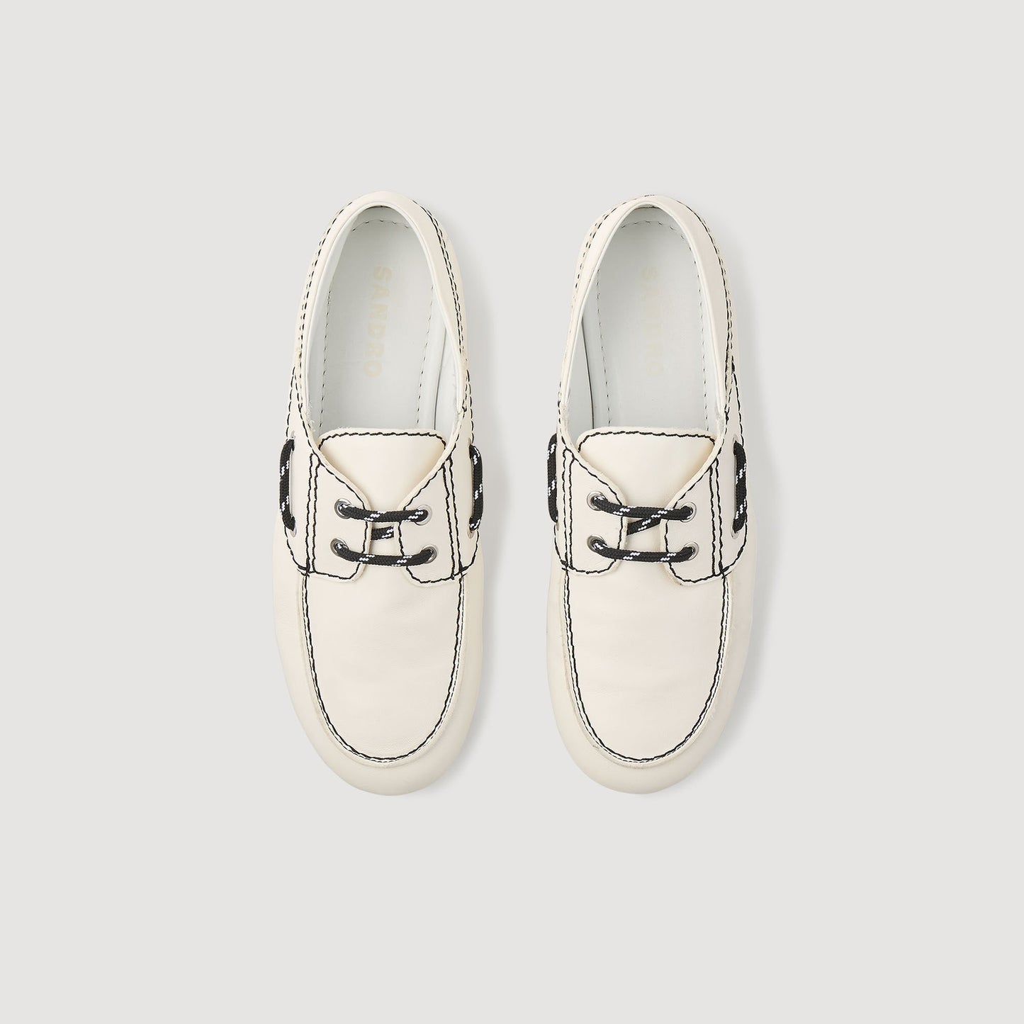 Sandro Leather boat shoe loafers White