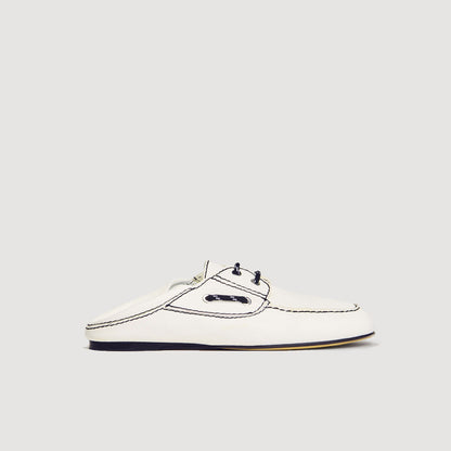 Sandro Leather boat shoe loafers White