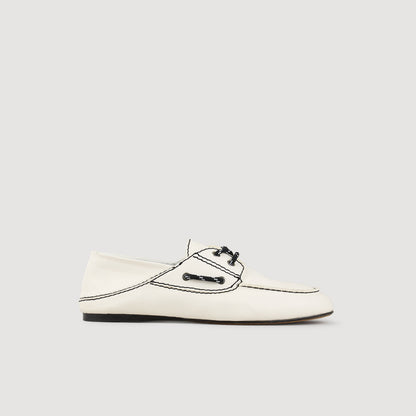 Sandro Leather boat shoe loafers White