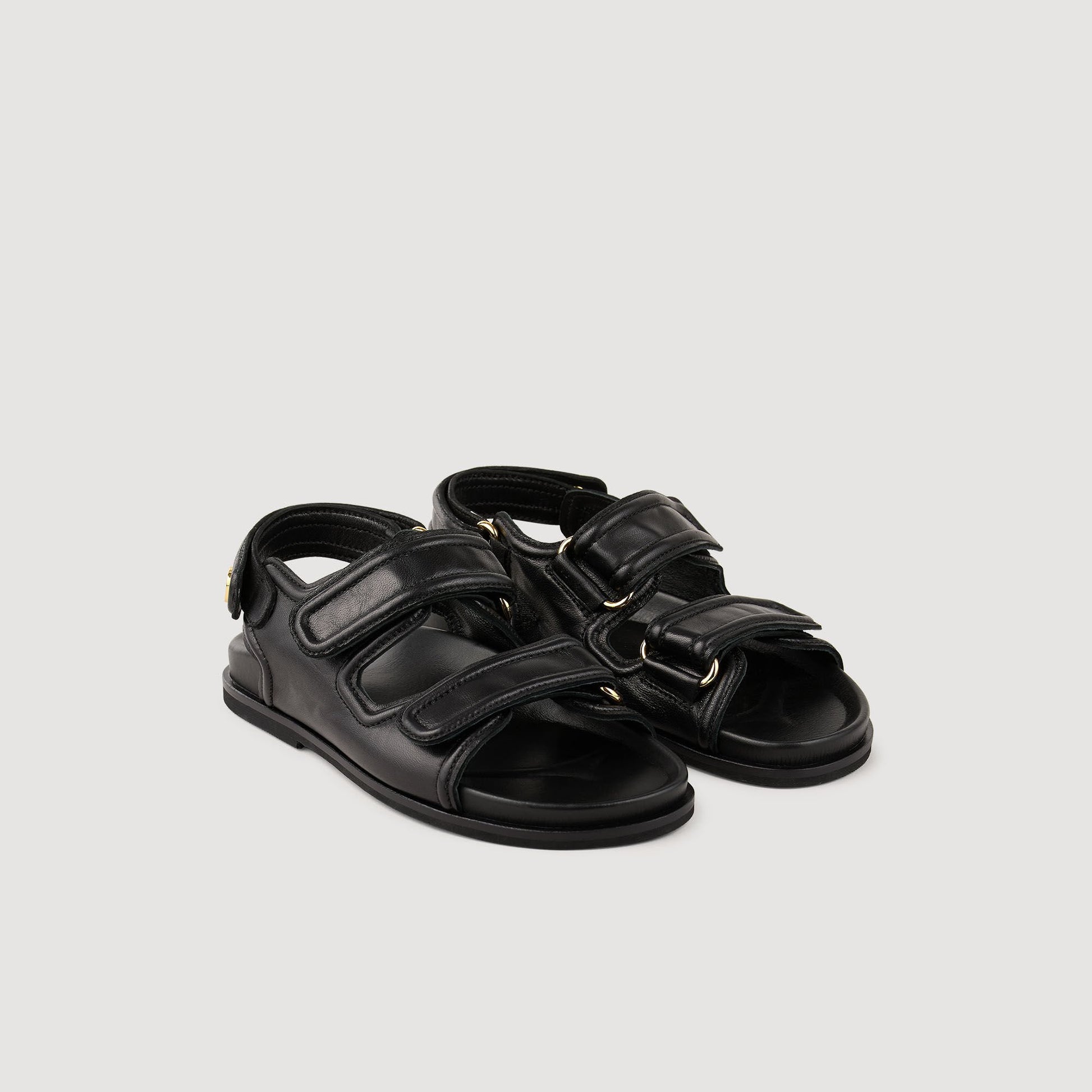 Sandro Leather sandals Black