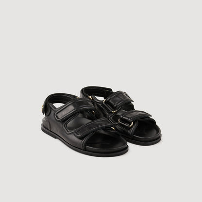 Sandro Leather sandals Black