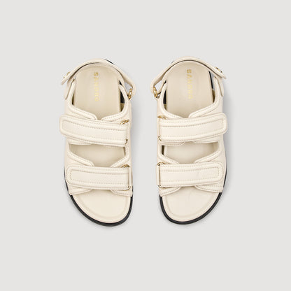 Sandro Plain leather lambskin sandals Vanilla