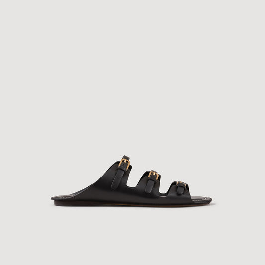 Sandro Leather sandals Black
