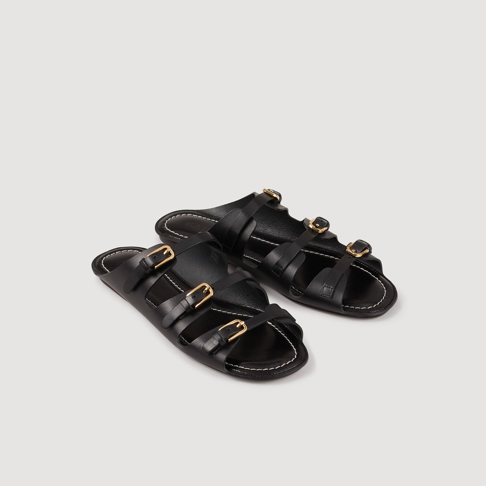 Sandro Leather sandals Black
