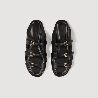 Sandro Leather sandals Black