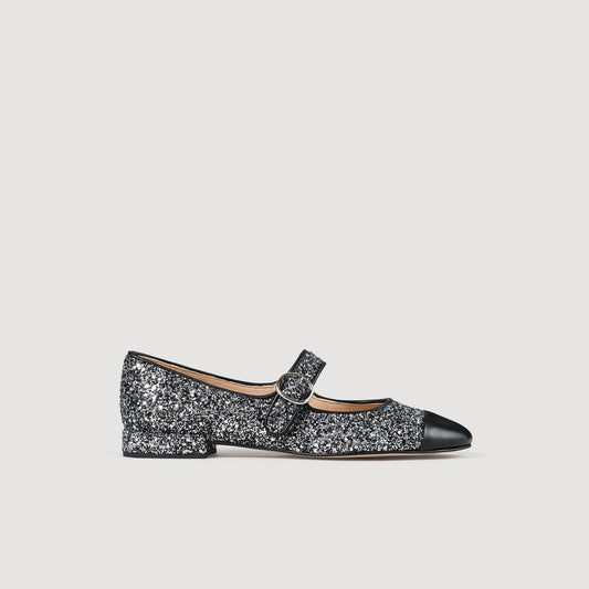Sandro Glitter ballet flats Black