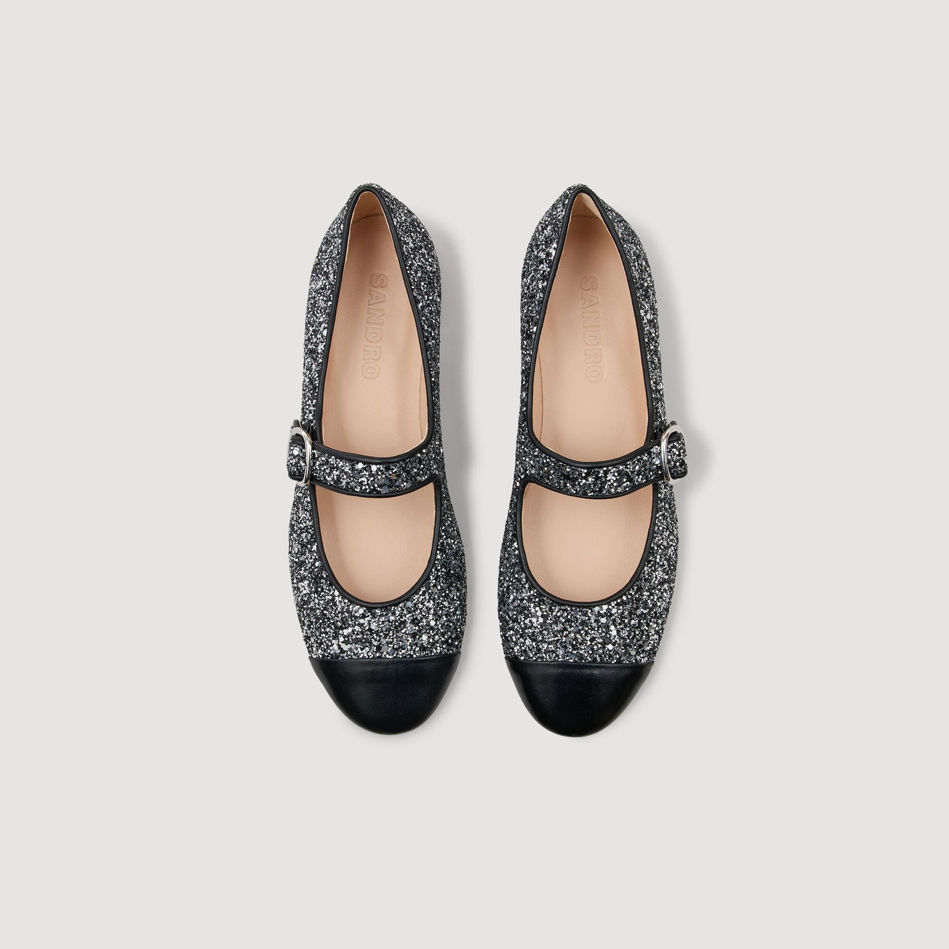 Sandro Glitter ballet flats Black