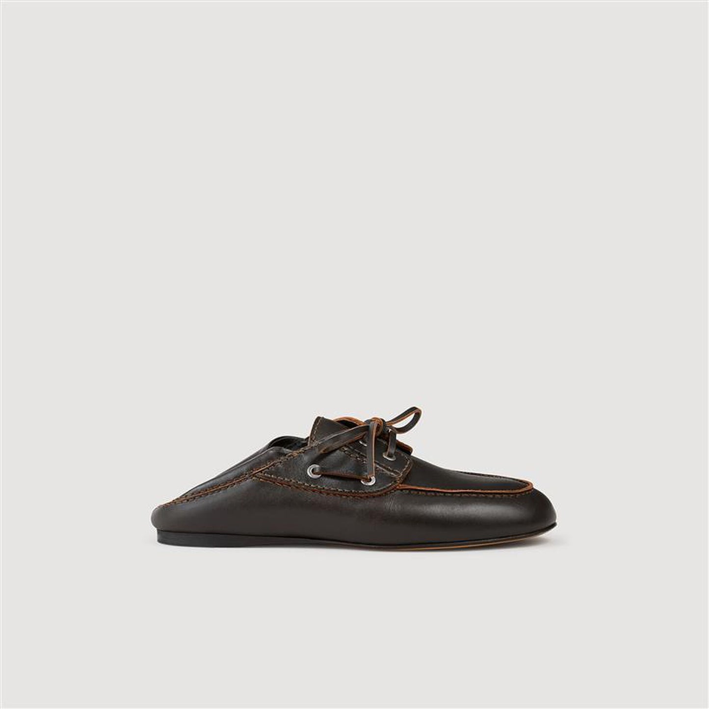 Sandro Leather boat shoe loafers Brown