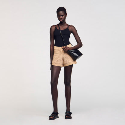 Sandro Jewelery detail knit leotard Black