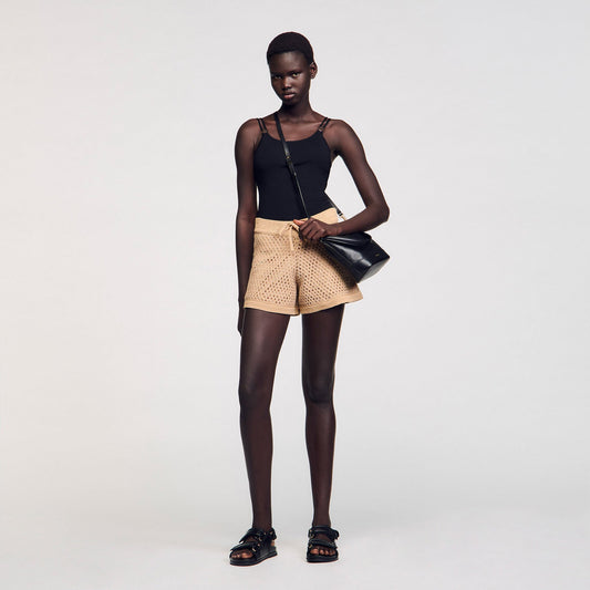 Sandro Jewelery detail knit leotard Black