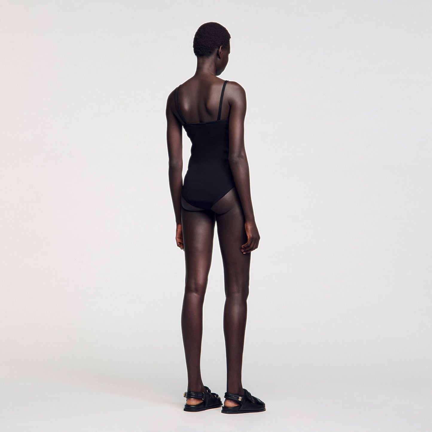 Sandro Jewelery detail knit leotard Black