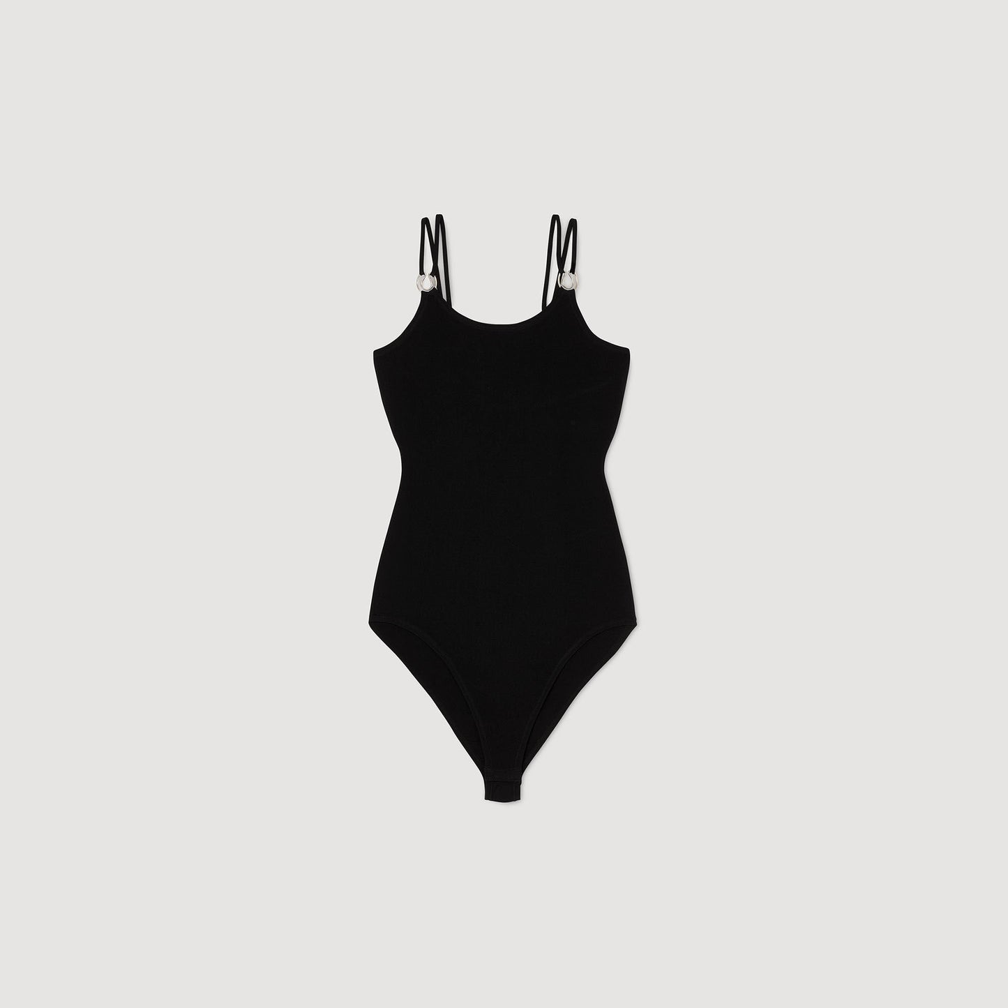 Sandro Jewelery detail knit leotard Black