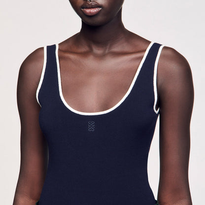 Sandro Knit bodysuit Navy Blue