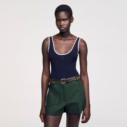 Sandro Knit bodysuit Navy Blue