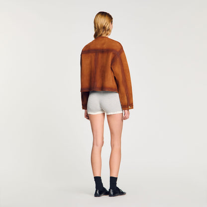 Sandro Suede jacket Camel