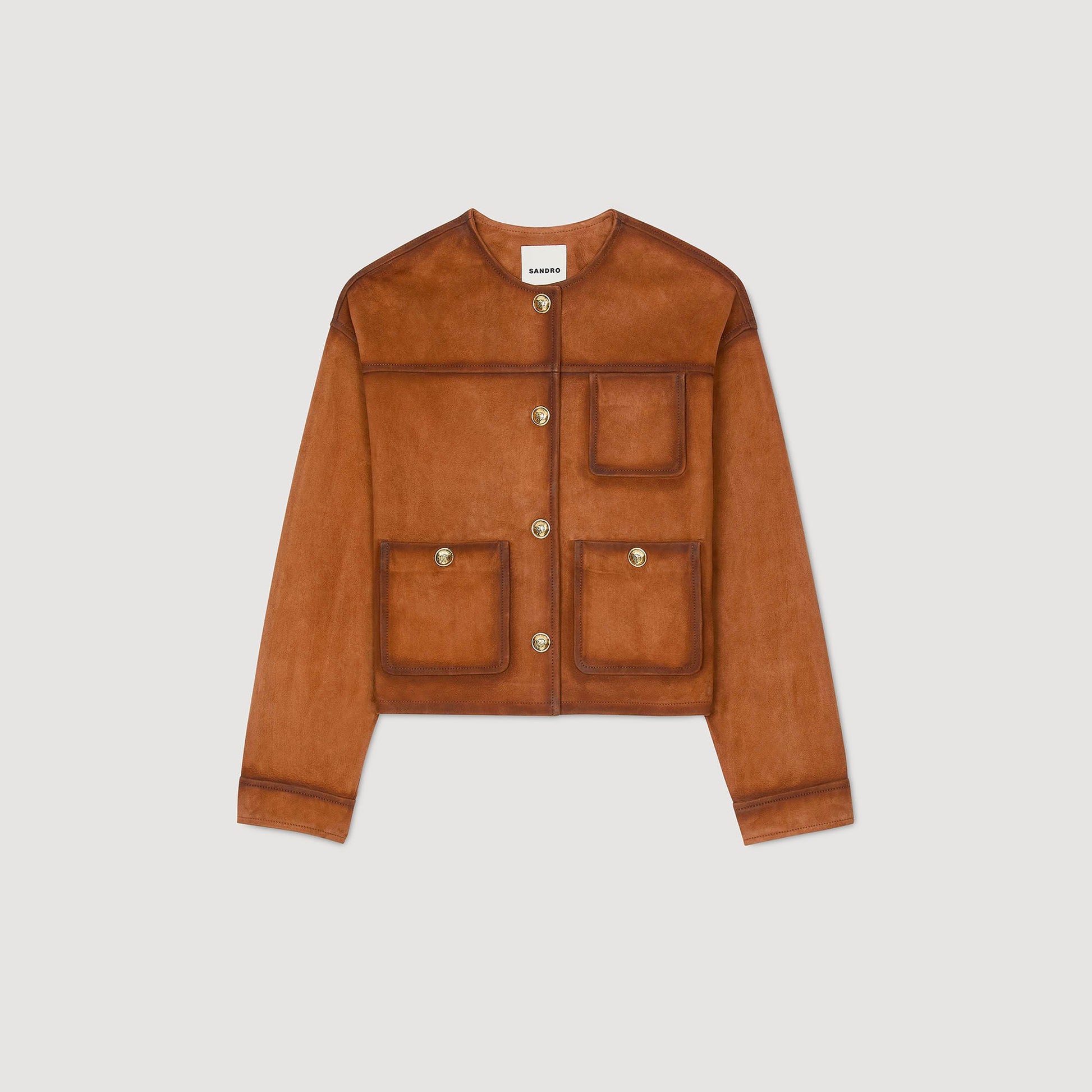 Sandro Suede jacket Camel