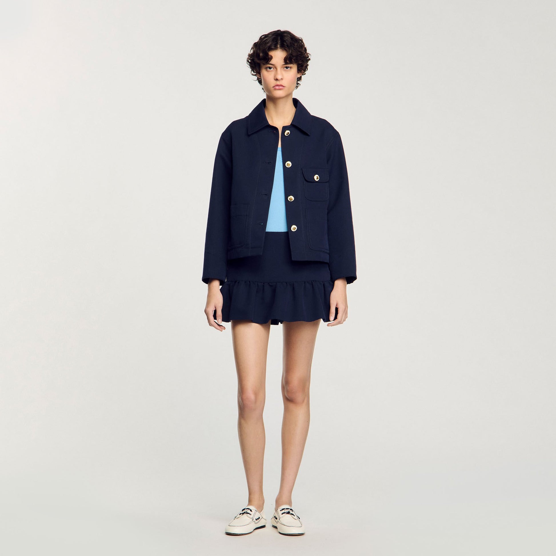 Sandro Jacket with officer buttons Navy Blue