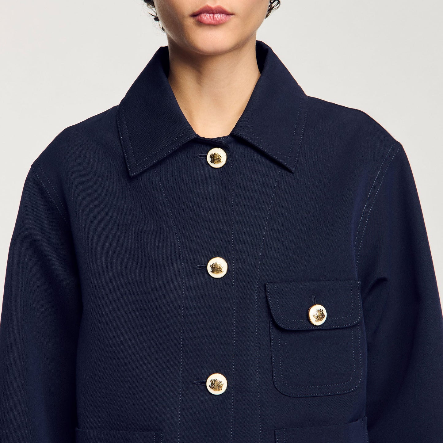 Sandro Jacket with officer buttons Navy Blue