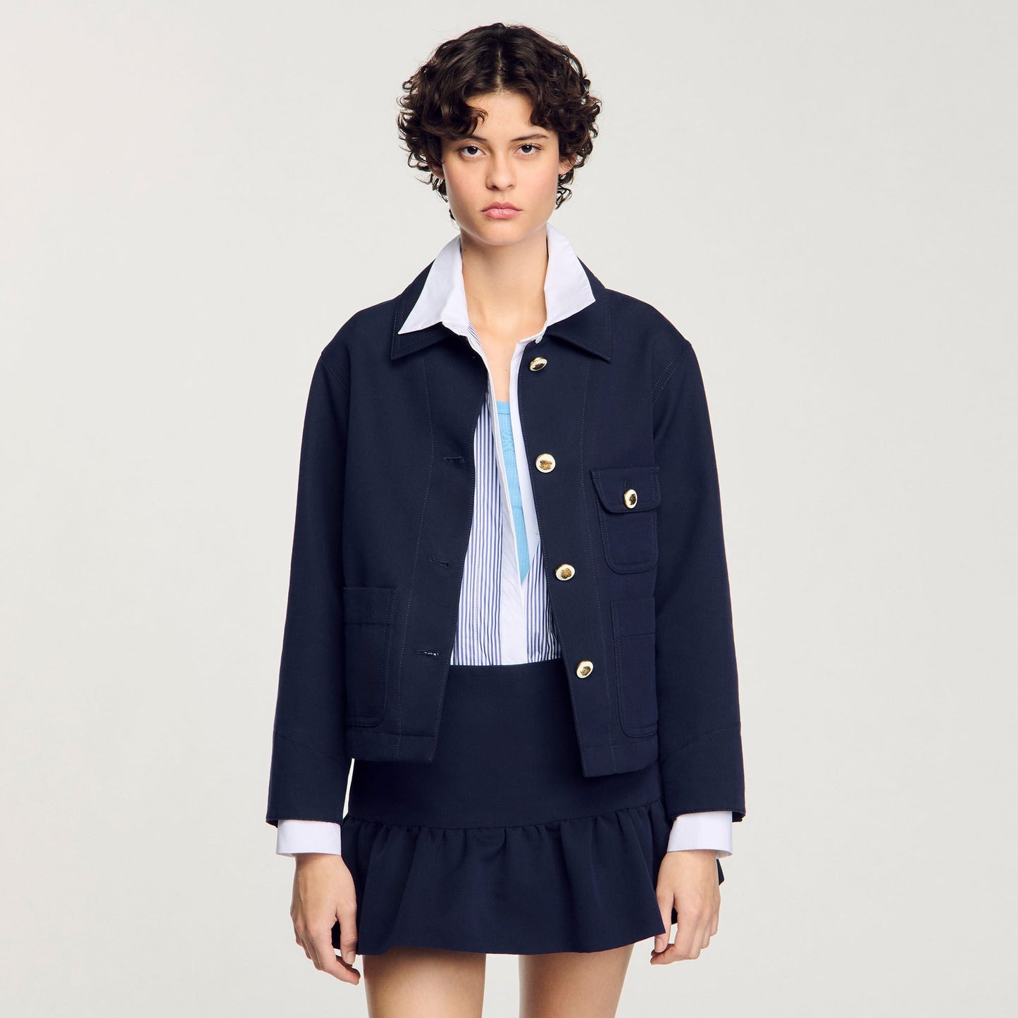 Sandro Jacket with officer buttons Navy Blue